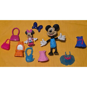 Disney Minnie Mouse Bowtique Snap N' Pose Doll & Accessories Lot